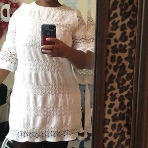 White mid length dress! Perfect for spring!